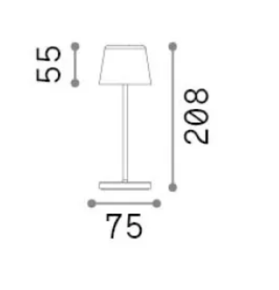 Ideal Lux Επαναφορτιζόμενο Φωτιστικό Εξωτερικού Χώρου Led Χρώμιο Ø7,5x20,8 Εκ. Cute TL 346922 - second view